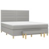 Boxspringbett mit Matratze Hellgrau 180x200 cm Stoff