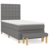 Boxspringbett mit Matratze Dunkelgrau 90x190 cm Stoff