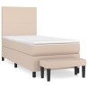 Boxspringbett mit Matratze Cappuccino-Braun 90x190cm Kunstleder