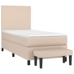 Boxspringbett mit Matratze Cappuccino-Braun 90x190cm Kunstleder