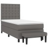 Boxspringbett mit Matratze Grau 90x190 cm Kunstleder