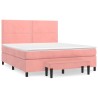 Boxspringbett mit Matratze Rosa 160x200 cm Samt