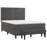 Boxspringbett mit Matratze Dunkelgrau 140x190 cm Samt