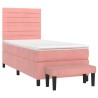 Boxspringbett mit Matratze Rosa 100x200 cm Samt