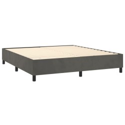 Boxspringbett mit Matratze Dunkelgrau 160x200 cm Samt