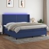 Boxspringbett mit Matratze & LED Blau 200x200 cm Stoff