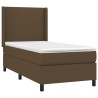 Boxspringbett mit Matratze & LED Dunkelbraun 90x200 cm Stoff