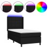 Boxspringbett mit Matratze & LED Schwarz 80x200 cm Stoff