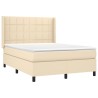 Boxspringbett mit Matratze & LED Creme 140x200 cm Stoff