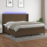 Boxspringbett mit Matratze & LED Dunkelbraun 200x200 cm Stoff