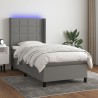 Boxspringbett mit Matratze & LED Dunkelgrau 90x190 cm Stoff