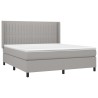 Boxspringbett mit Matratze & LED Hellgrau 160x200 cm Stoff