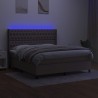 Boxspringbett mit Matratze & LED Taupe 180x200 cm Stoff