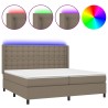 Boxspringbett mit Matratze & LED Taupe 200x200 cm Stoff