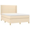 Boxspringbett mit Matratze & LED Creme 140x200 cm Stoff