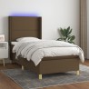 Boxspringbett mit Matratze & LED Taupe 90x200 cm Stoff