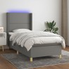 Boxspringbett mit Matratze & LED Dunkelgrau 100x200 cm Stoff