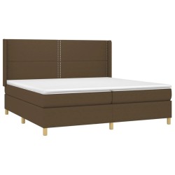 Boxspringbett mit Matratze & LED Dunkelbraun 200x200 cm Stoff