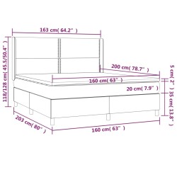 Boxspringbett mit Matratze & LED Blau 160x200 cm Stoff