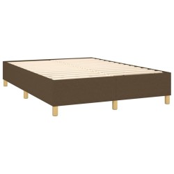 Boxspringbett mit Matratze & LED Dunkelbraun 140x200 cm Stoff