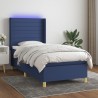 Boxspringbett mit Matratze & LED Blau 90x190 cm Stoff