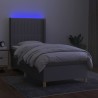 Boxspringbett mit Matratze & LED Hellgrau 80x200 cm Stoff