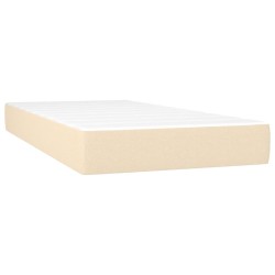 Boxspringbett mit Matratze & LED Creme 200x200 cm Stoff