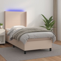 Boxspringbett mit Matratze & LED Cappuccino-Braun 90x190cm