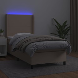 Boxspringbett mit Matratze & LED Cappuccino-Braun 90x190cm