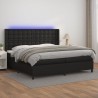 Boxspringbett mit Matratze & LED Schwarz 200x200 cm Kunstleder