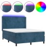 Boxspringbett mit Matratze & LED Dunkelblau 140x190 cm Samt