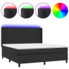 Boxspringbett mit Matratze & LED Schwarz 160x200 cm Kunstleder