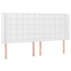 Boxspringbett mit Matratze & LED Weiß 180x200 cm Kunstleder