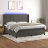 Boxspringbett mit Matratze & LED Dunkelgrau 200x200 cm Samt