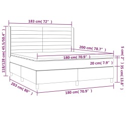 Boxspringbett mit Matratze & LED Rosa 180x200 cm Samt