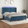 Boxspringbett mit Matratze & LED Dunkelblau 160x200 cm Samt