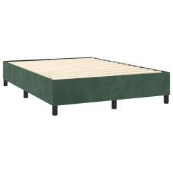 Boxspringbett mit Matratze & LED Dunkelgrün 140x190 cm Samt