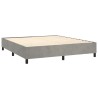 Boxspringbett mit Matratze & LED Hellgrau 180x200 cm Samt