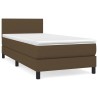 Boxspringbett mit Matratze Dunkelbraun 90x190 cm Stoff