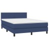 Boxspringbett mit Matratze Blau 140x190 cm Stoff