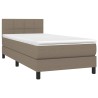 Boxspringbett mit Matratze Taupe 90x190 cm Stoff