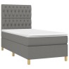 Boxspringbett mit Matratze & LED Dunkelgrau 100x200 cm Stoff