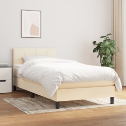 Boxspringbett mit Matratze Creme 80x200 cm Stoff