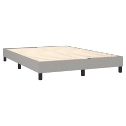 Boxspringbett mit Matratze Hellgrau 140x200 cm Stoff