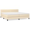 Boxspringbett mit Matratze Creme 200x200 cm Stoff