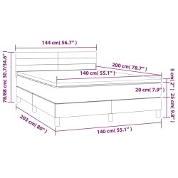 Boxspringbett mit Matratze Schwarz 140x200 cm Stoff