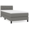 Boxspringbett mit Matratze Dunkelgrau 100x200 cm Stoff