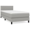 Boxspringbett mit Matratze Hellgrau 90x200 cm Stoff