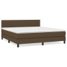 Boxspringbett mit Matratze Dunkelbraun 180x200 cm Stoff