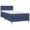 Boxspringbett mit Matratze Blau 90x190 cm Stoff